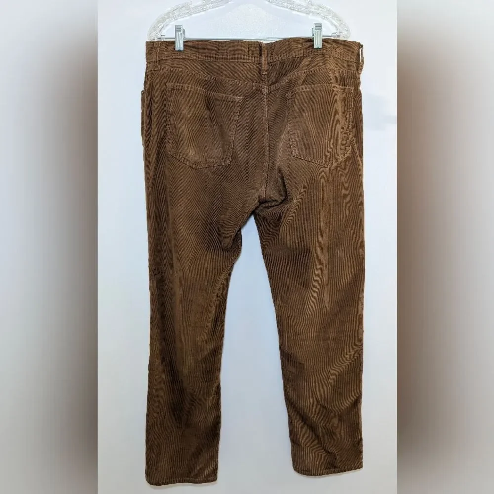 J.Crew Mens Slim Corduroy Pants W36 L30 Flex Slim Brown Minimalist Dark Academia